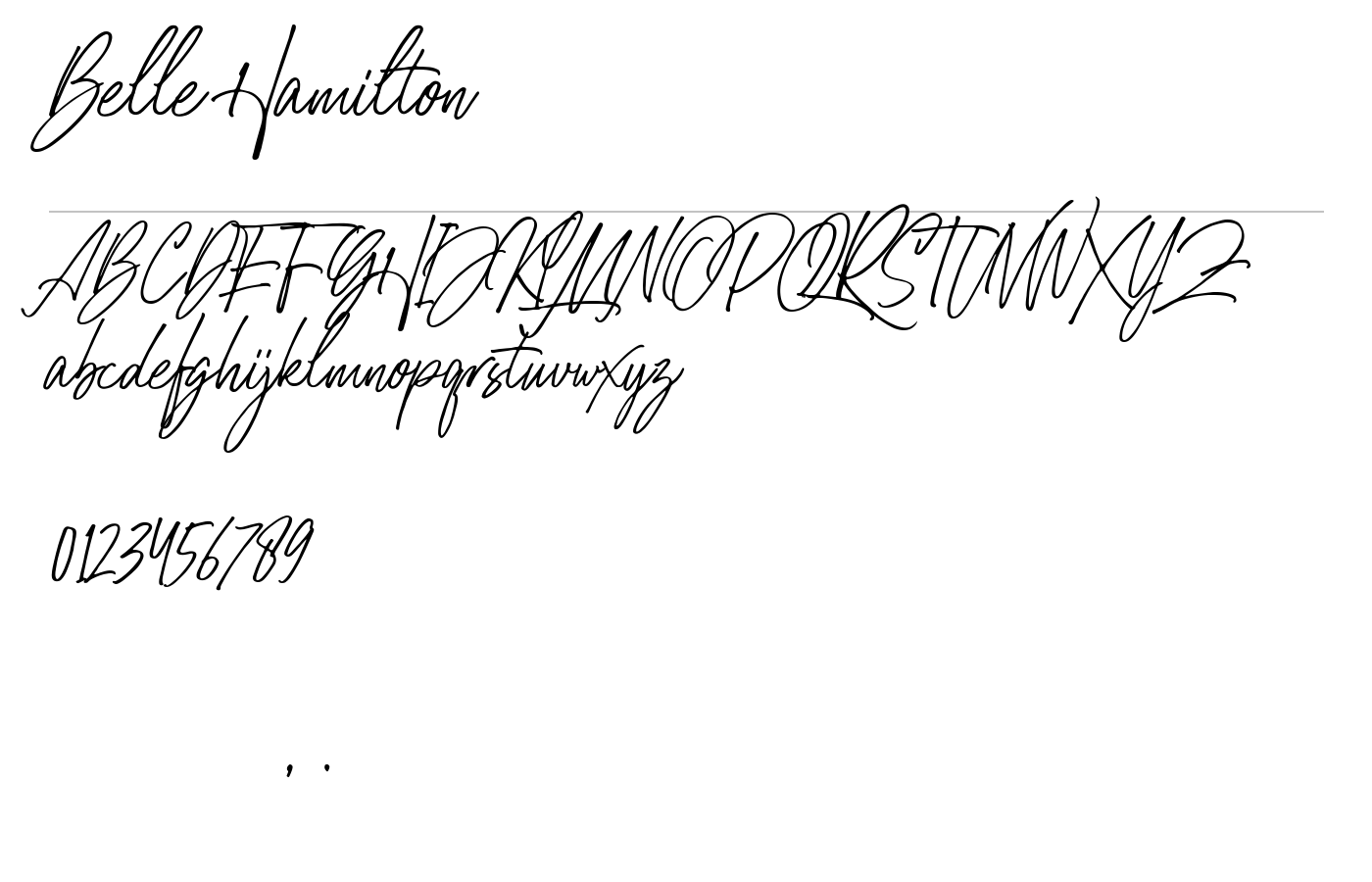 Belle Hamilton Font preview