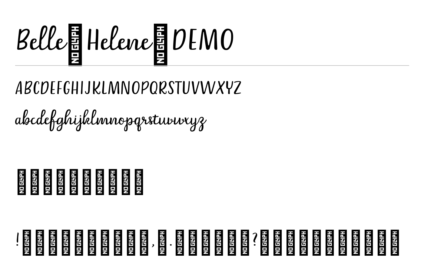 Belle-Helene-DEMO Font preview