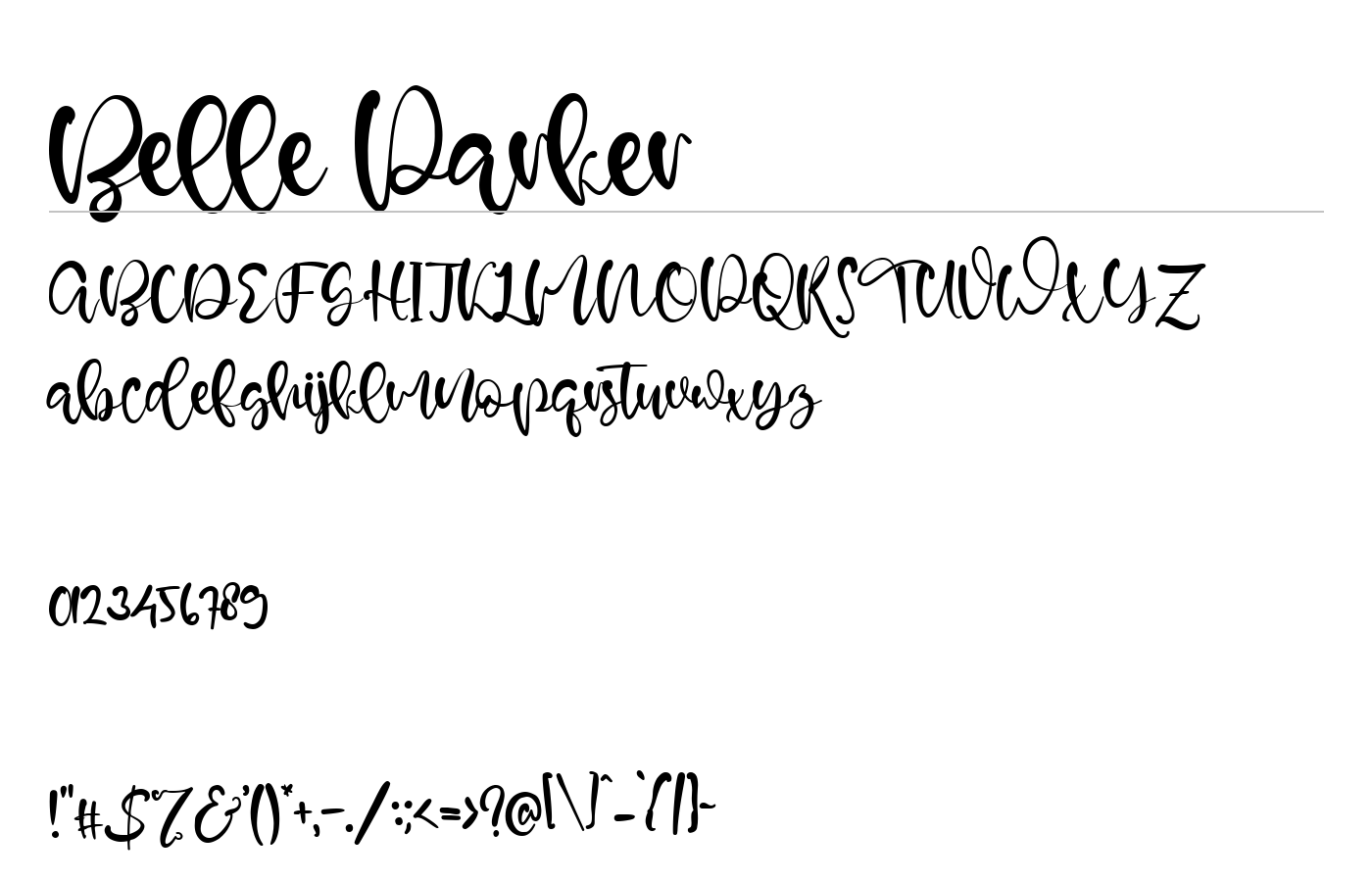 Belle Parker Font preview