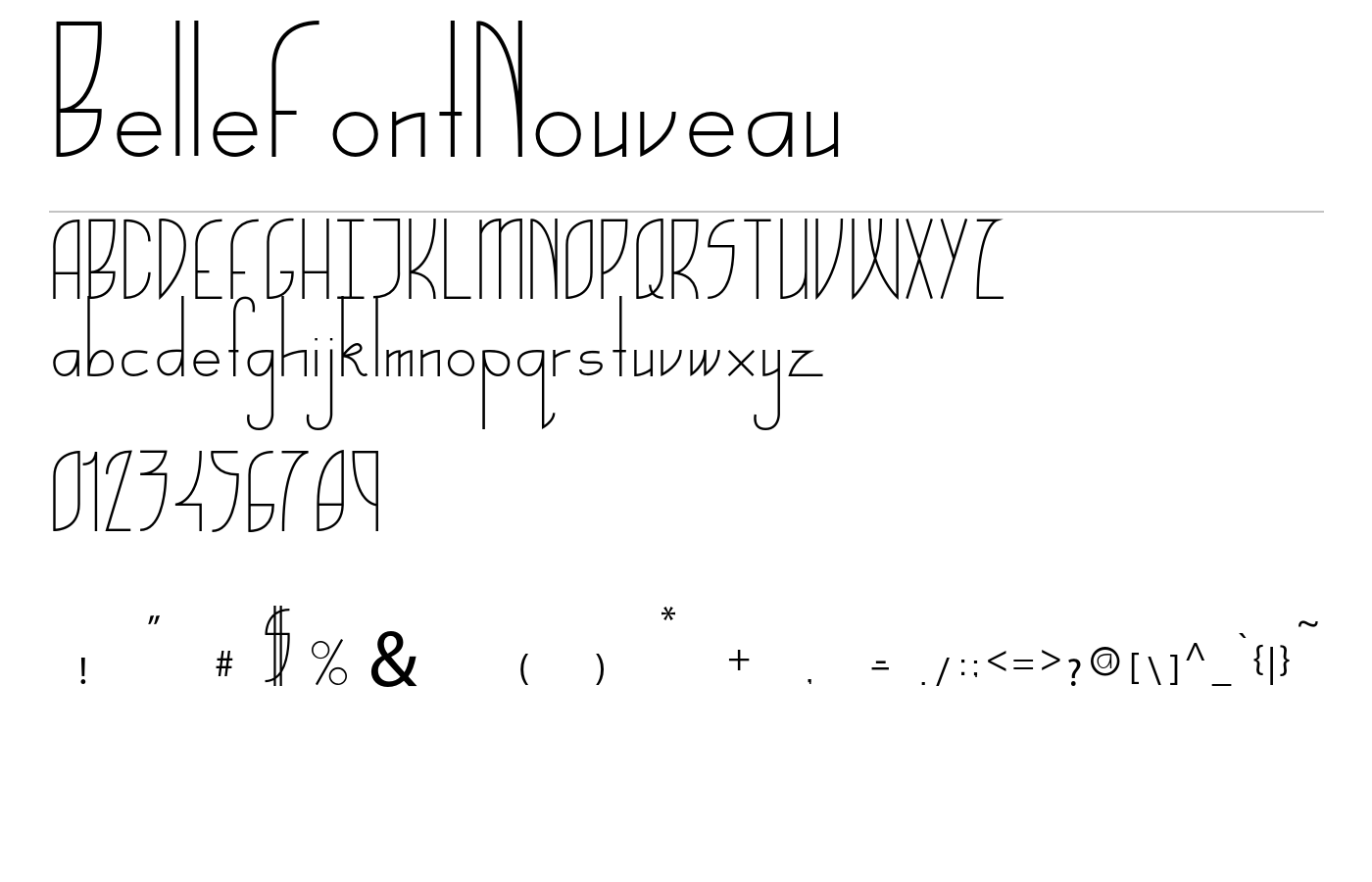 BelleFontNouveau Font preview