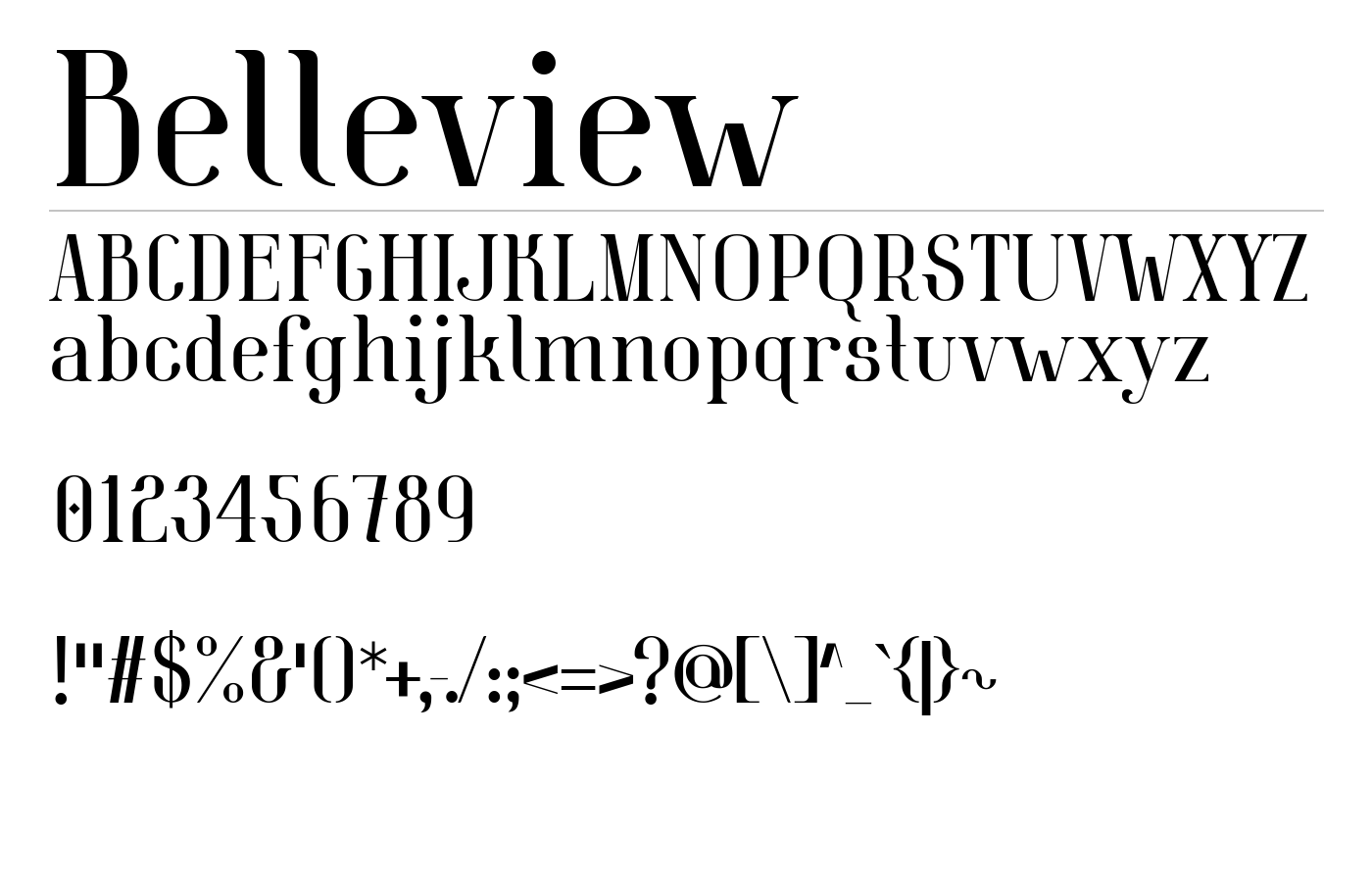 Belleview Font preview