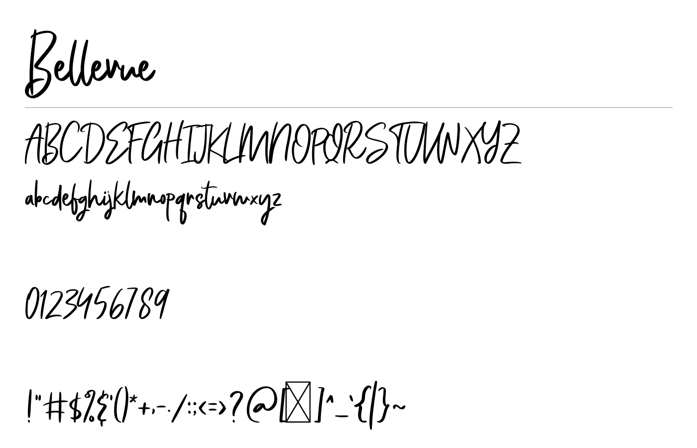 Bellevue Font preview