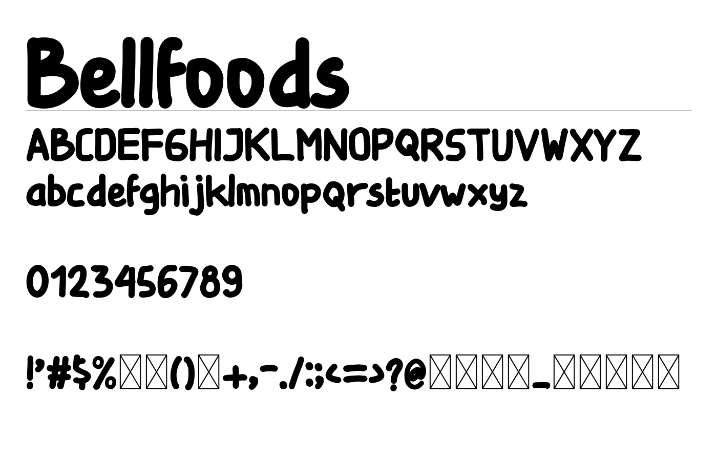 Bellfoods Font preview