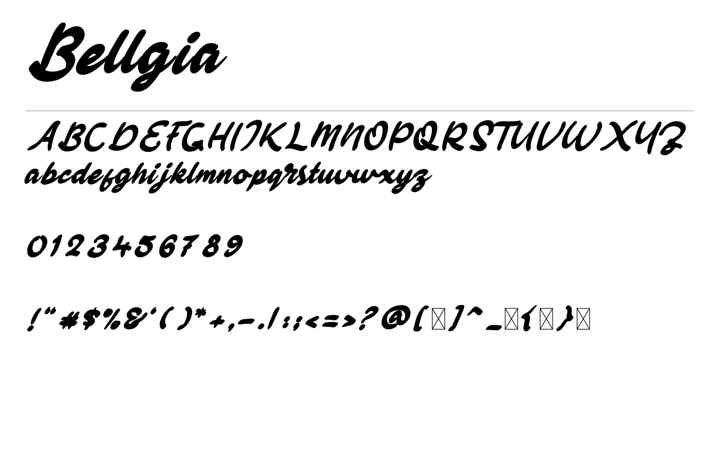 Bellgia Font preview