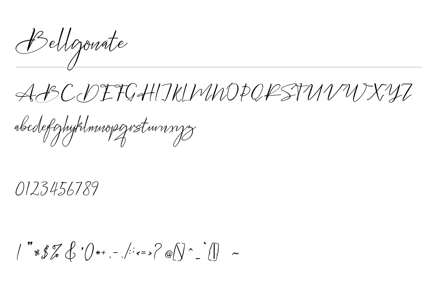 Bellgonate Font preview