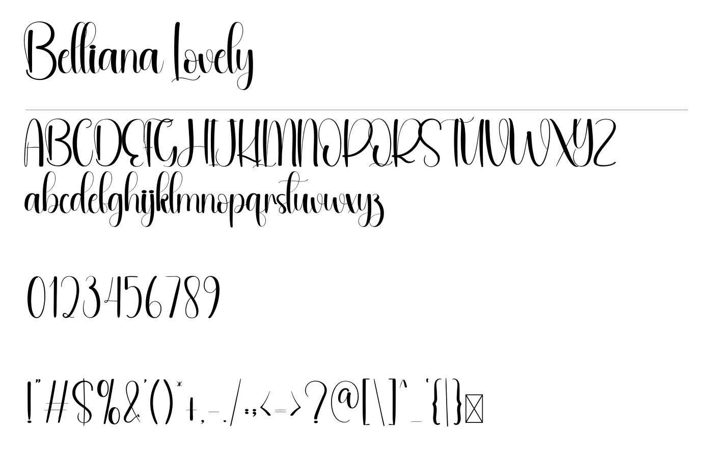 Belliana Lovely Font preview