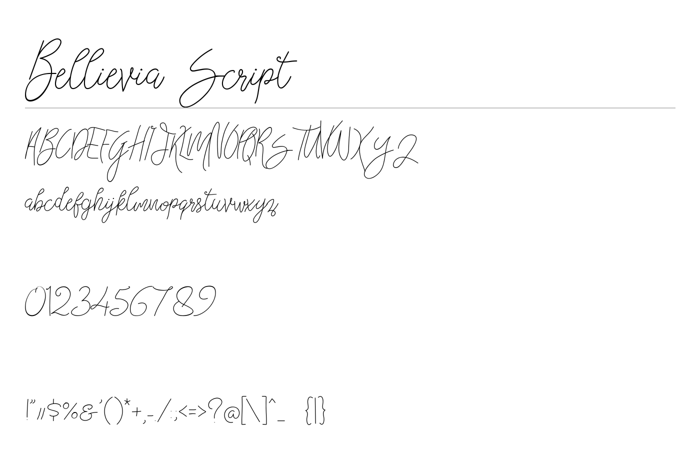Bellievia Script Font preview