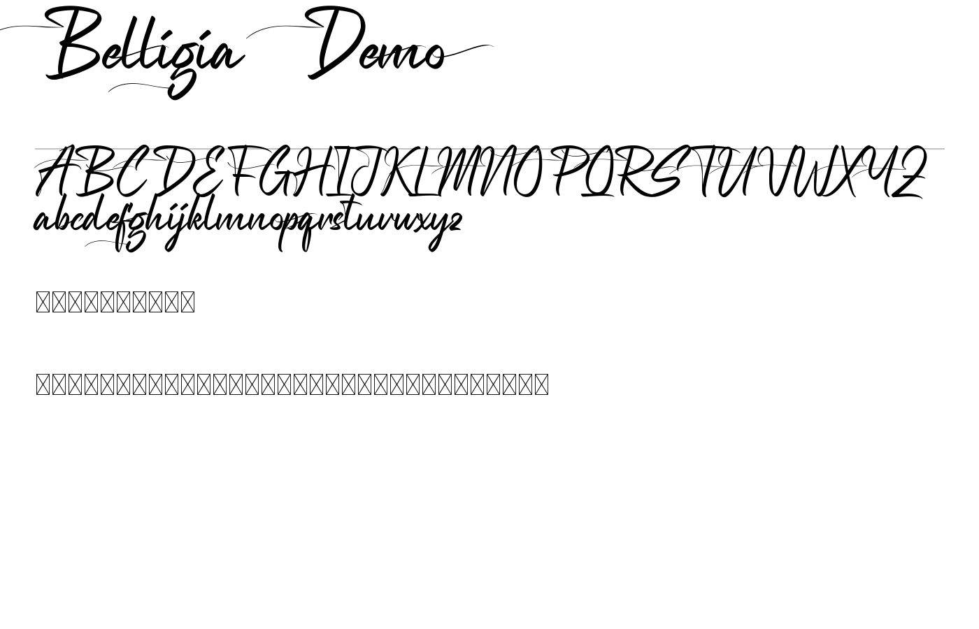 Belligia Demo Font preview