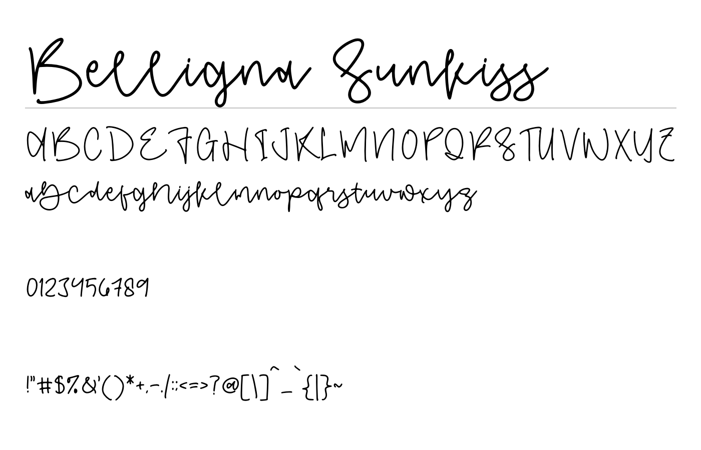 Belligna Sunkiss Font preview