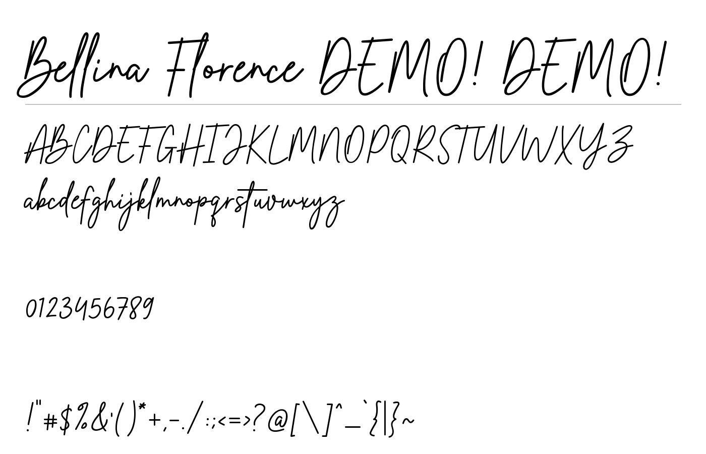 Bellina Florence DEMO! Font preview