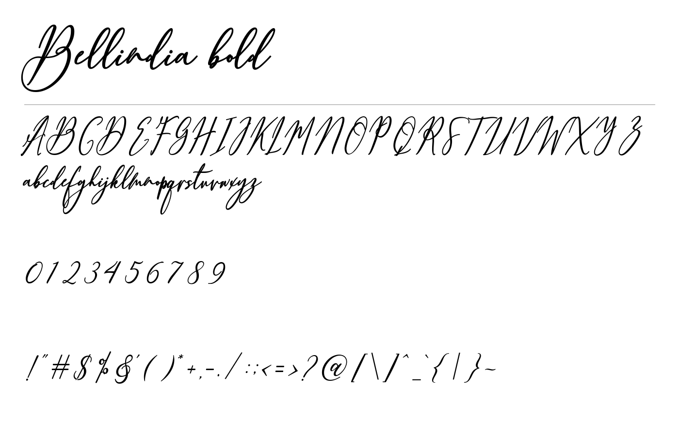 Bellindia bold Font preview