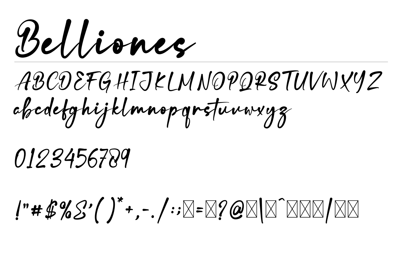 Belliones Font preview