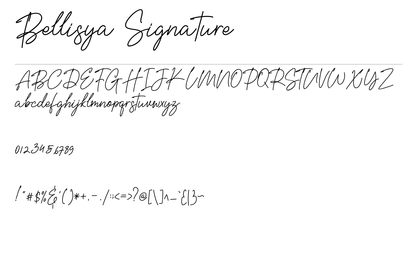 Bellisya Signature Font preview