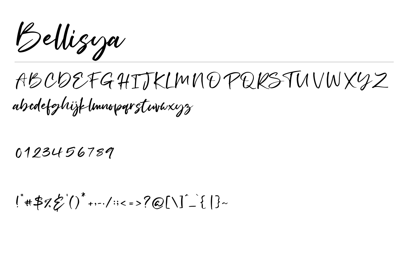 Bellisya Font preview