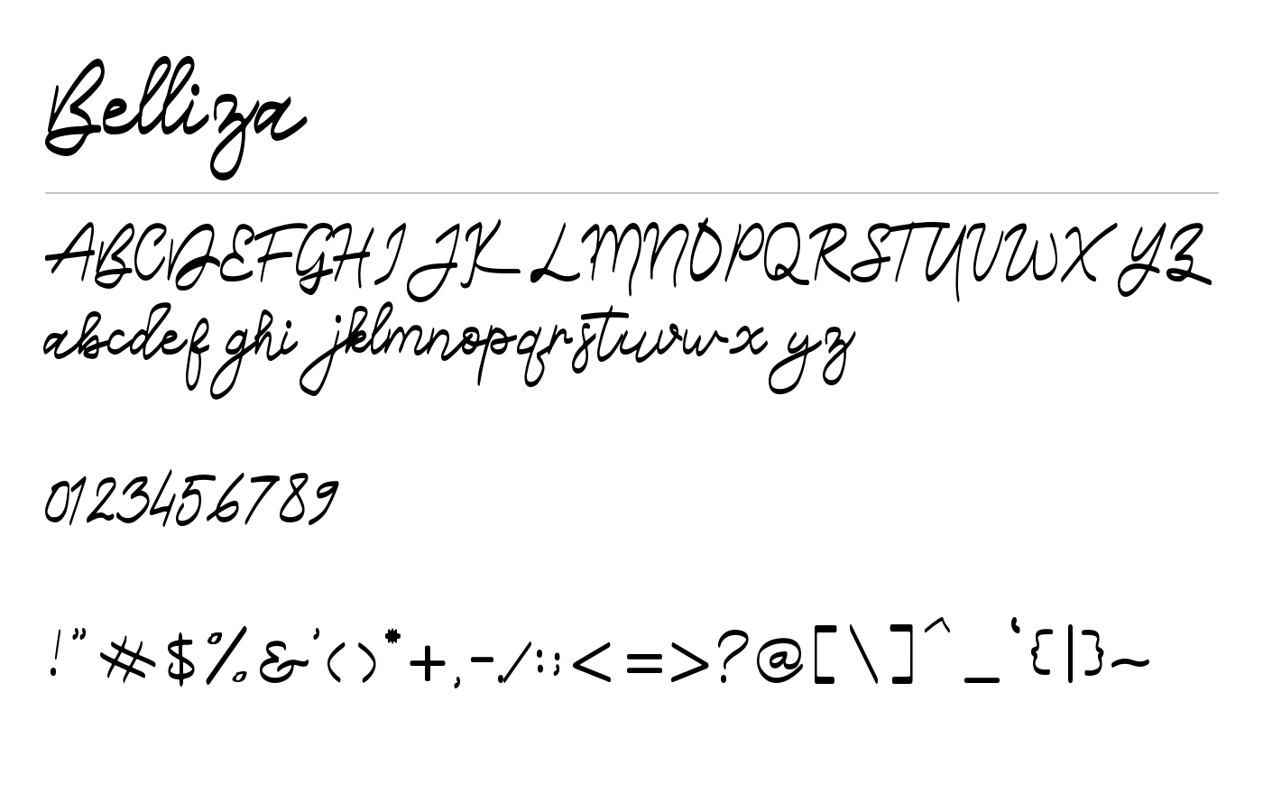 Belliza Font preview