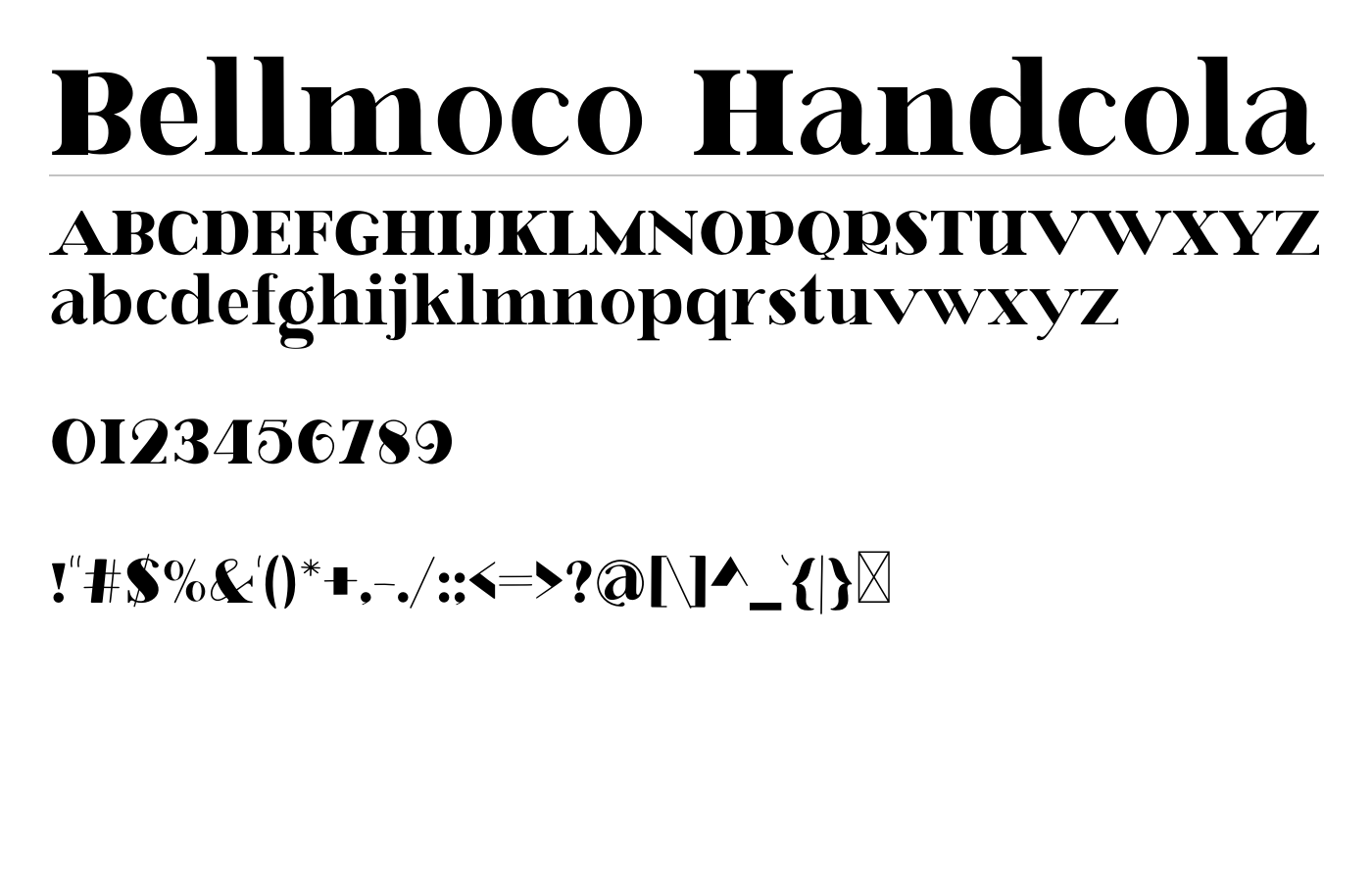 Bellmoco Handcola Font preview