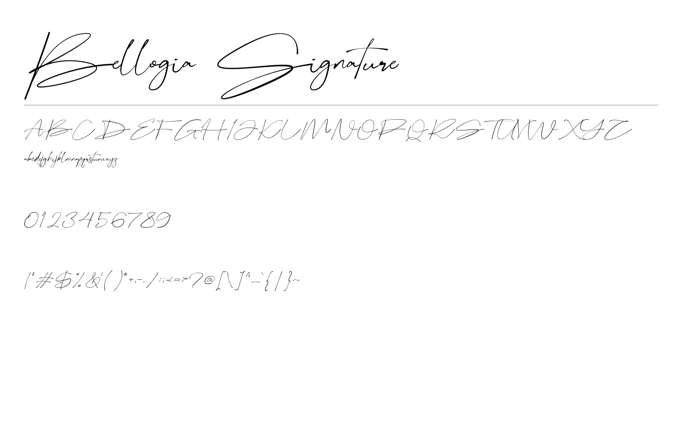 Bellogia Signature Font preview