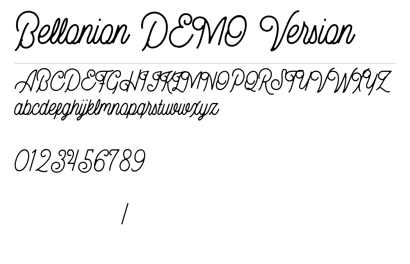 Bellonion DEMO Version Font preview