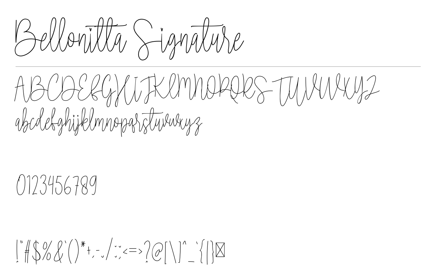 Bellonitta Signature Font preview