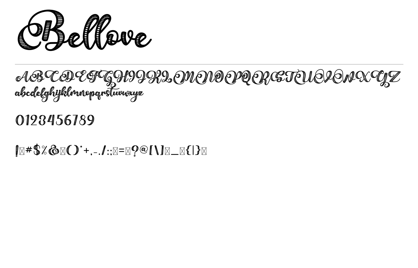 Bellove Font preview