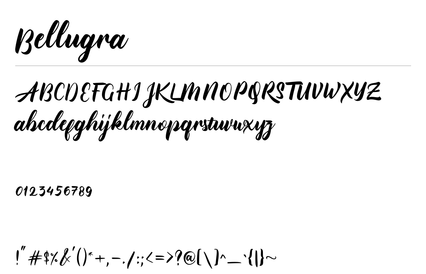 Bellugra Font preview
