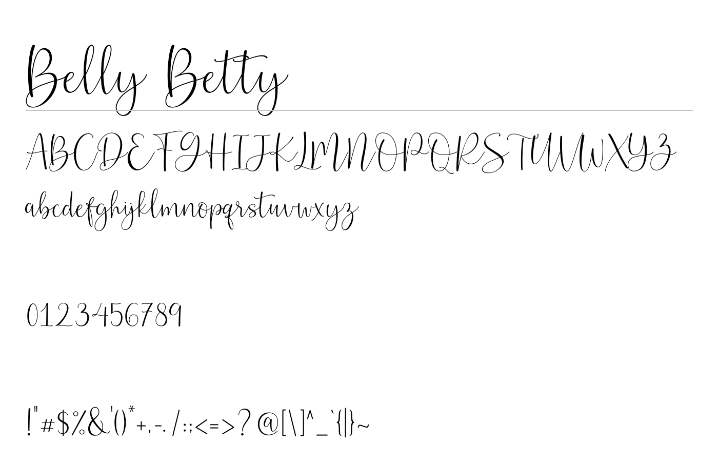 Belly Betty Font preview