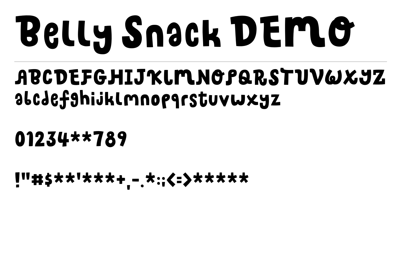 Belly Snack DEMO Font preview