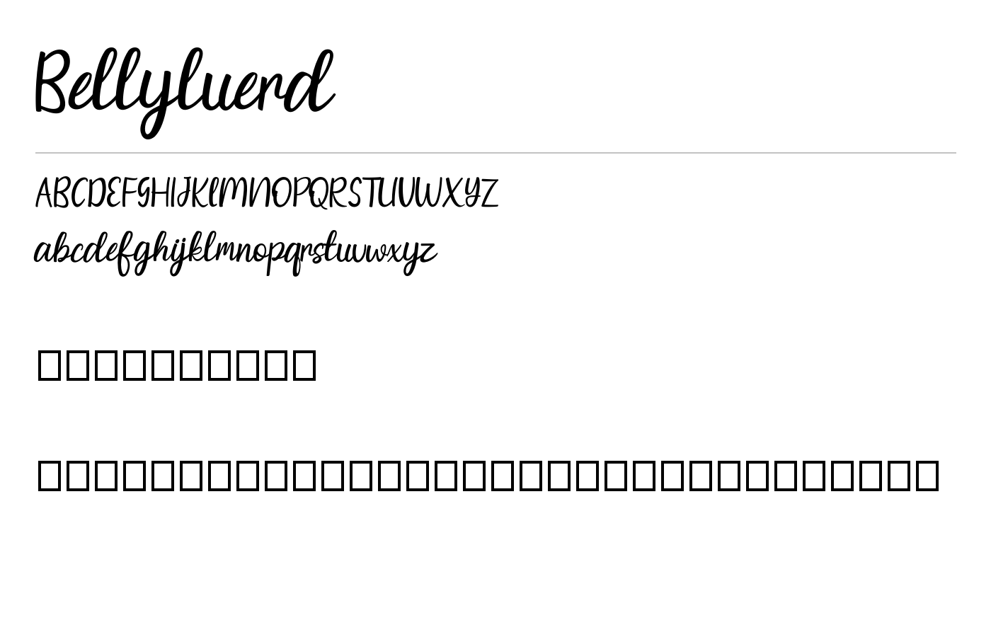 Bellyluerd Font preview