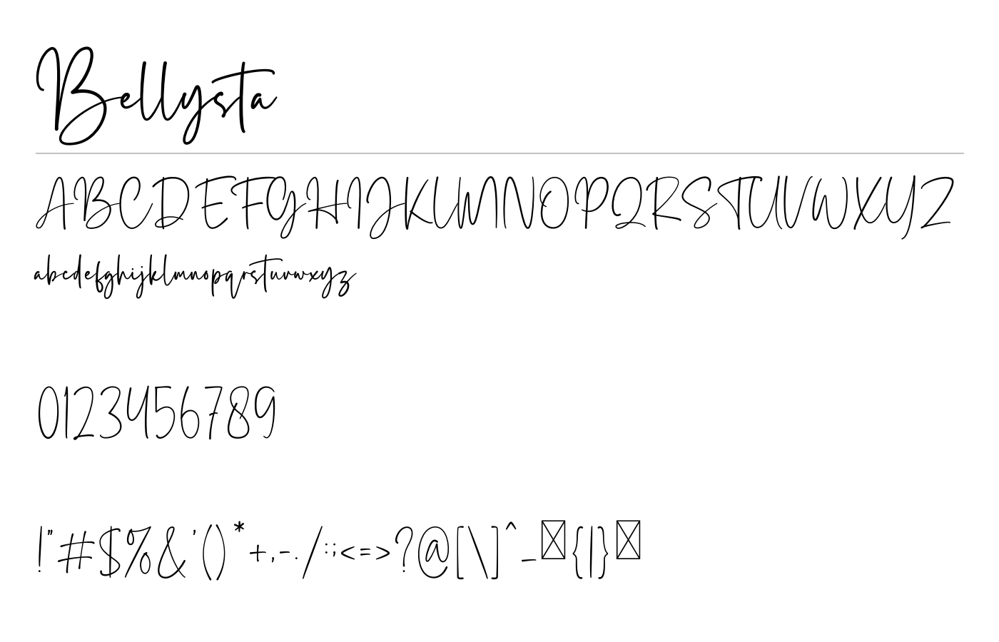 Bellysta Font preview