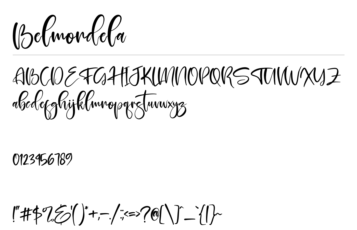 Belmondela Font preview