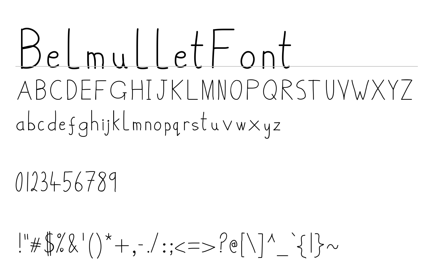 BelmulletFont preview