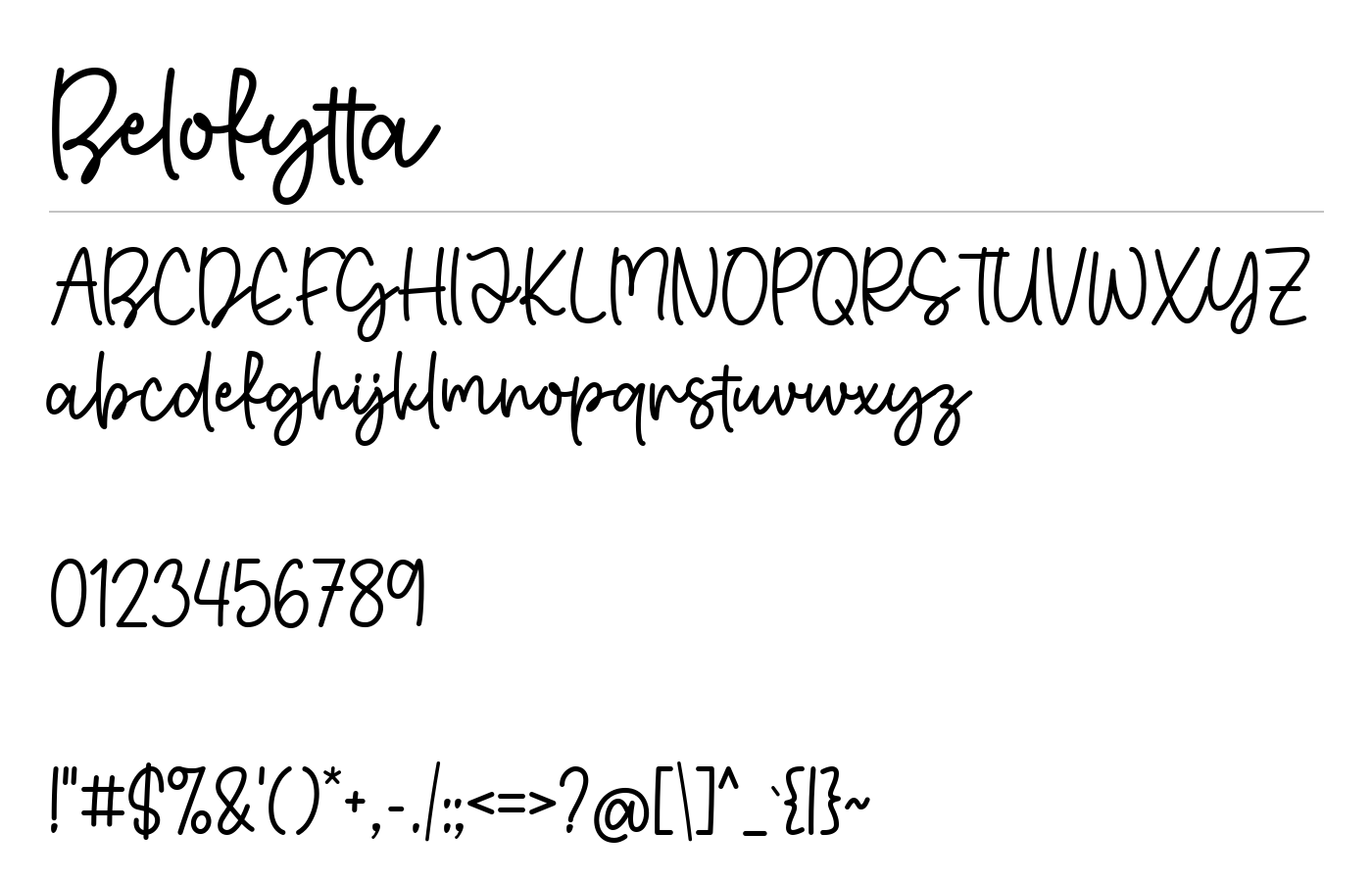 Belofytta Font preview