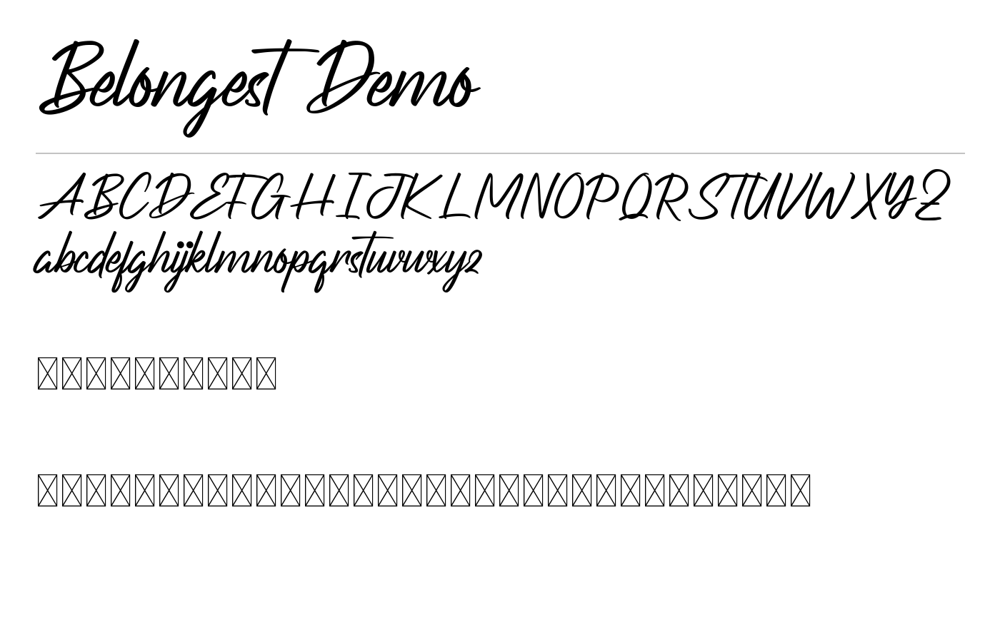 Belongest Demo Font preview