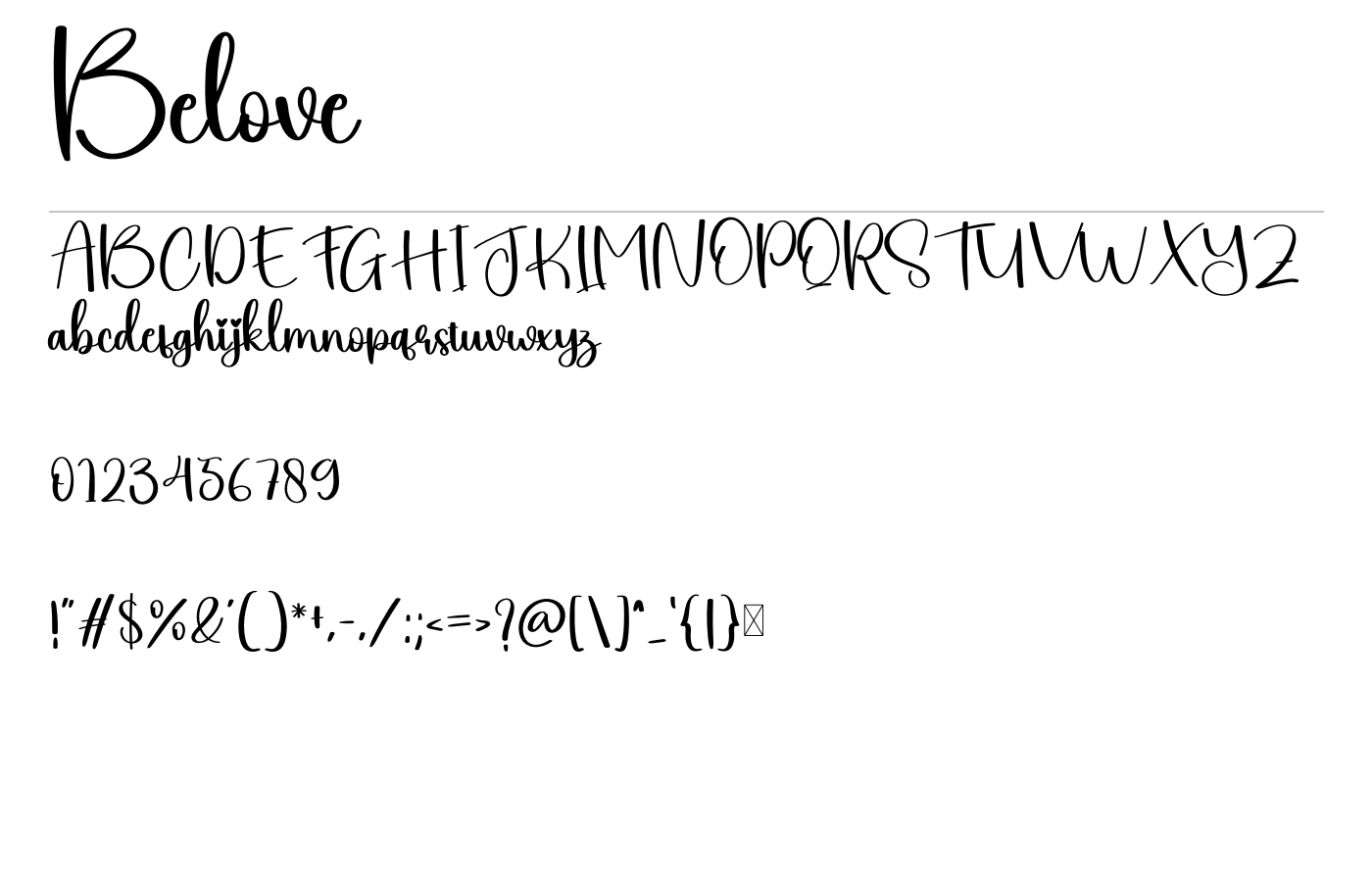 Belove Font preview