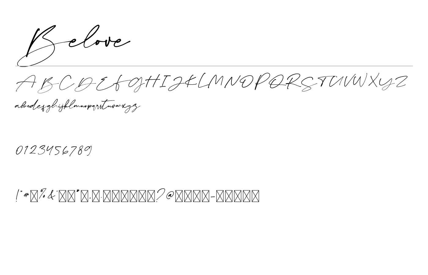 Belove Font preview