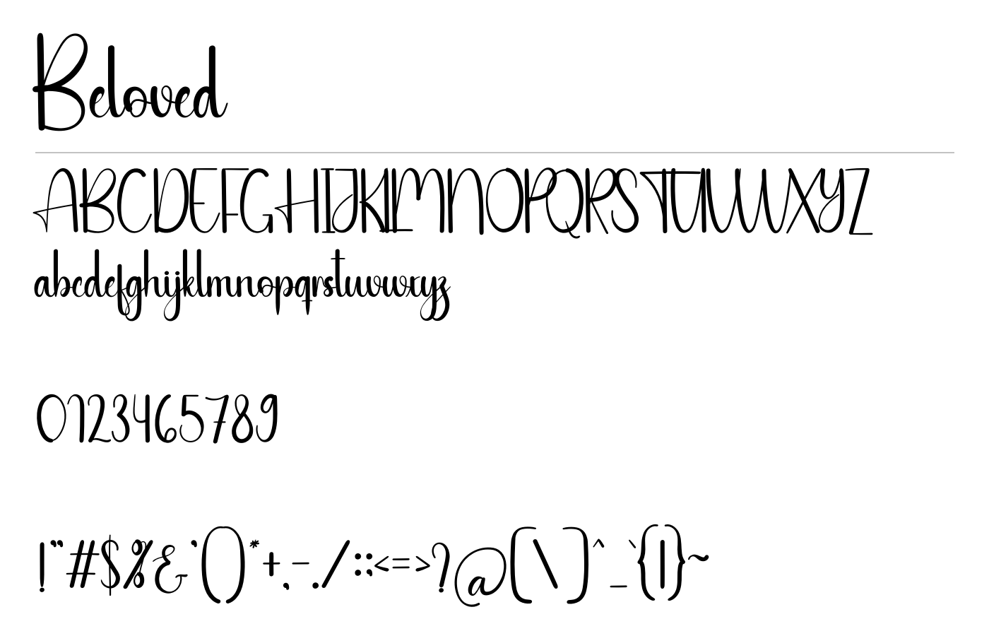 Beloved Font preview