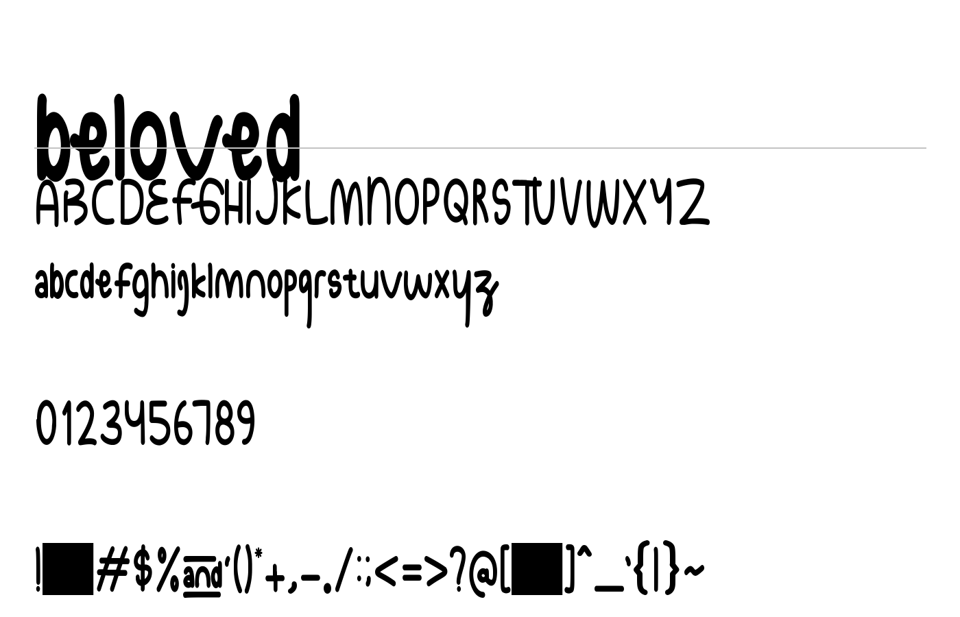 beloved Font preview