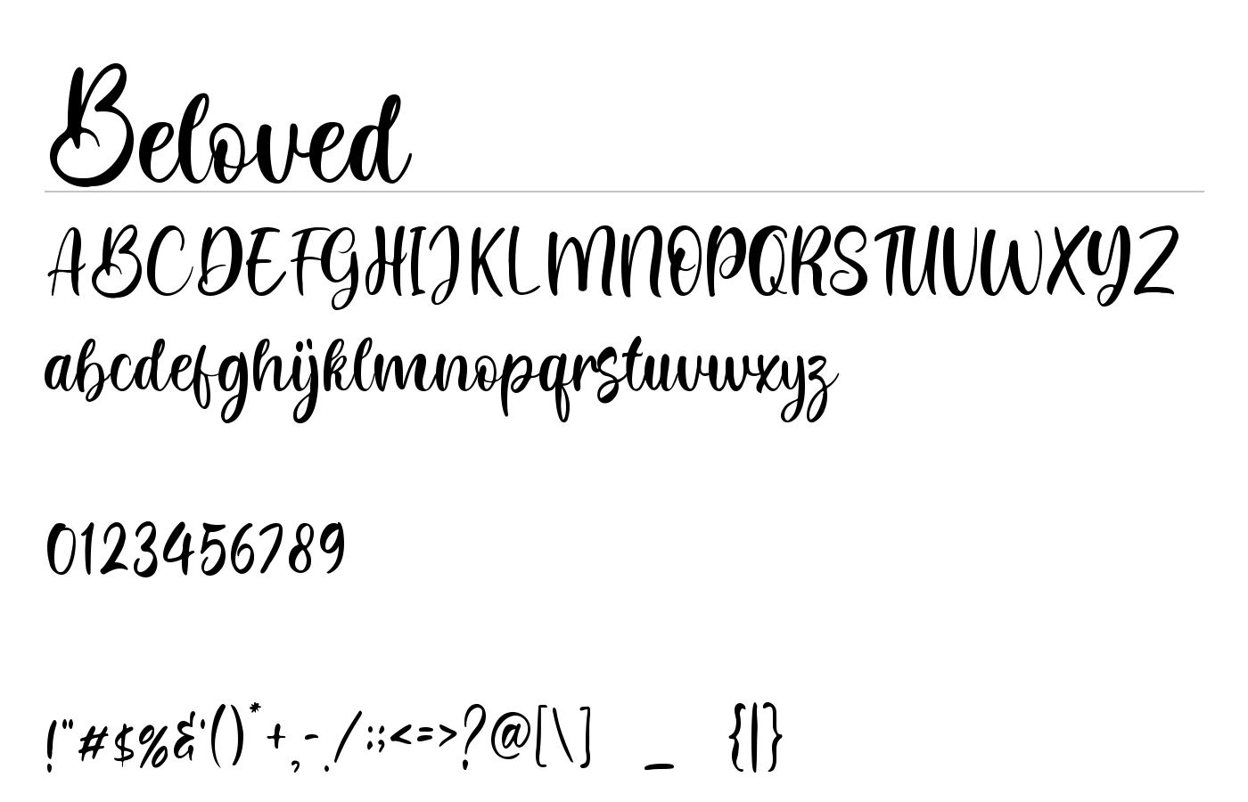 Beloved Font preview