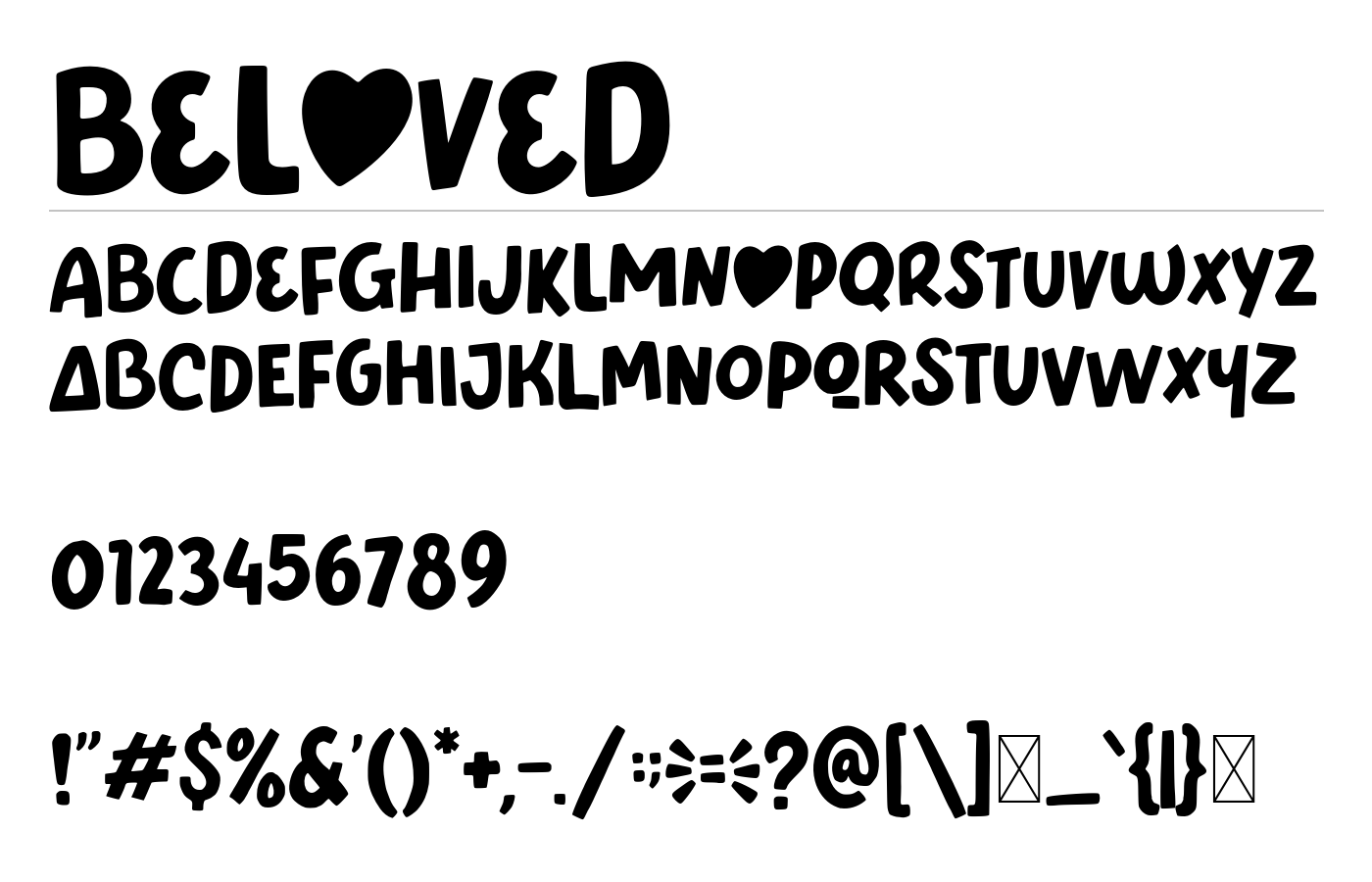 BELOVED Font preview