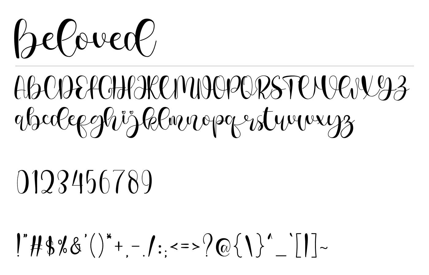 Beloved Font preview