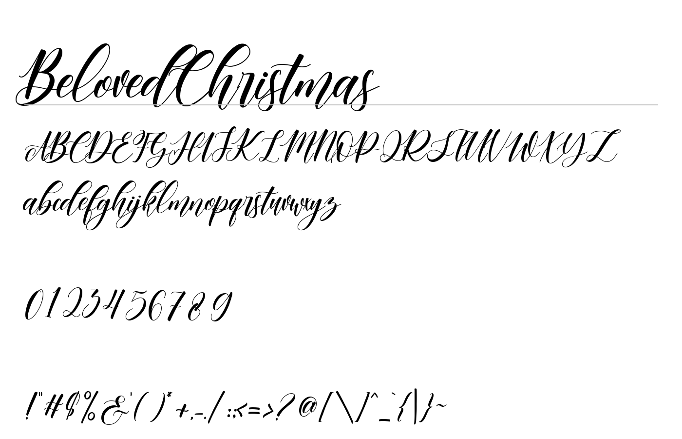BelovedChristmas Font preview