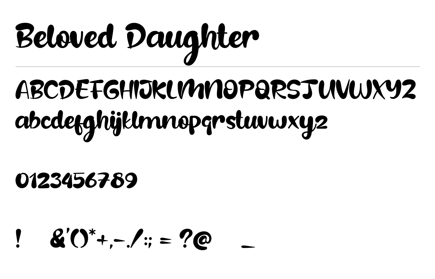 Beloved Daughter Font preview