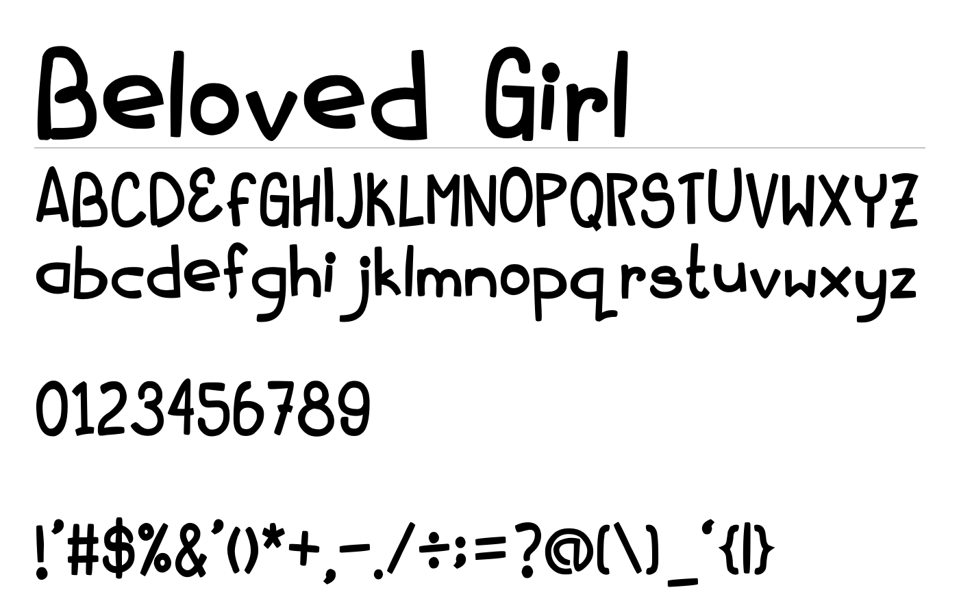 Beloved Girl Font preview