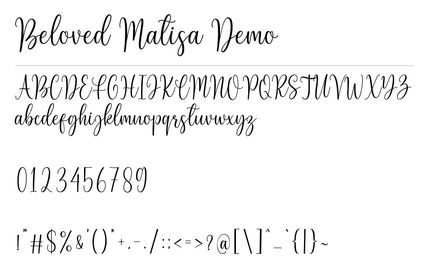 Beloved Matisa Demo Font preview