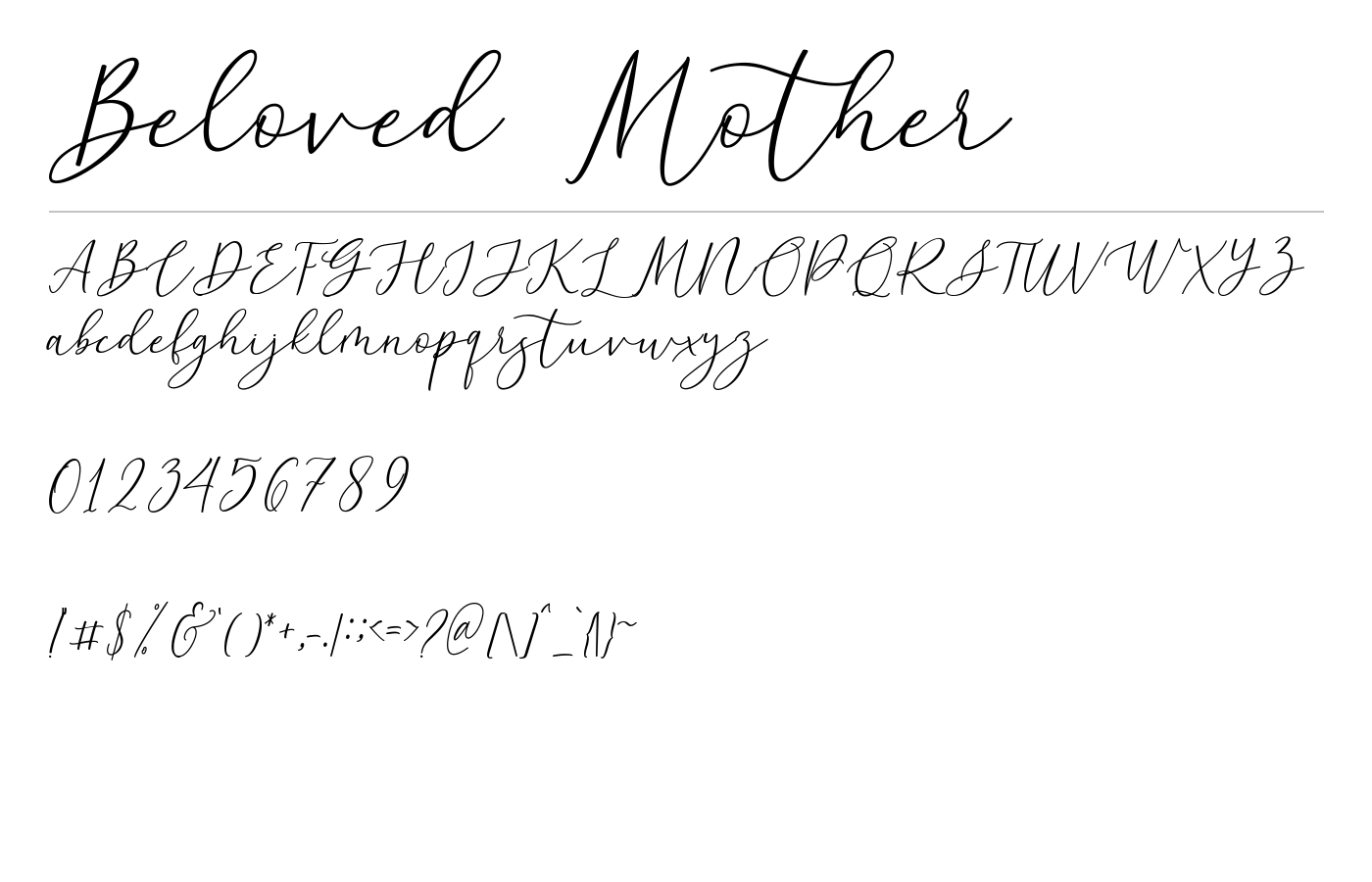 Beloved Mother Font preview