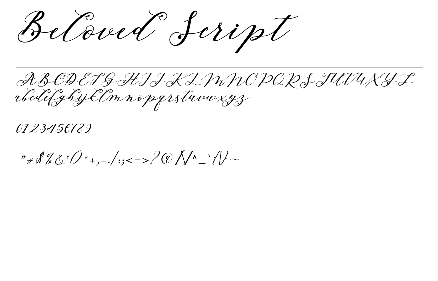 Beloved Script Font preview