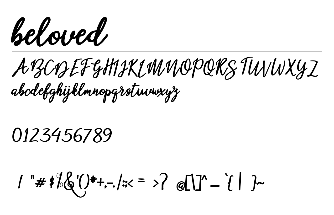 beloved Font preview