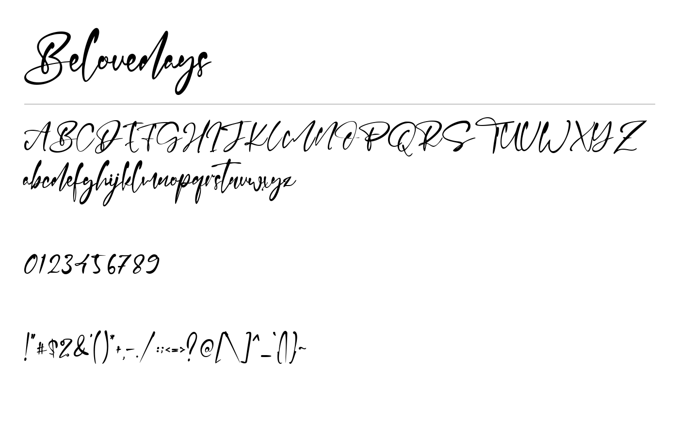 Belovedays Font preview