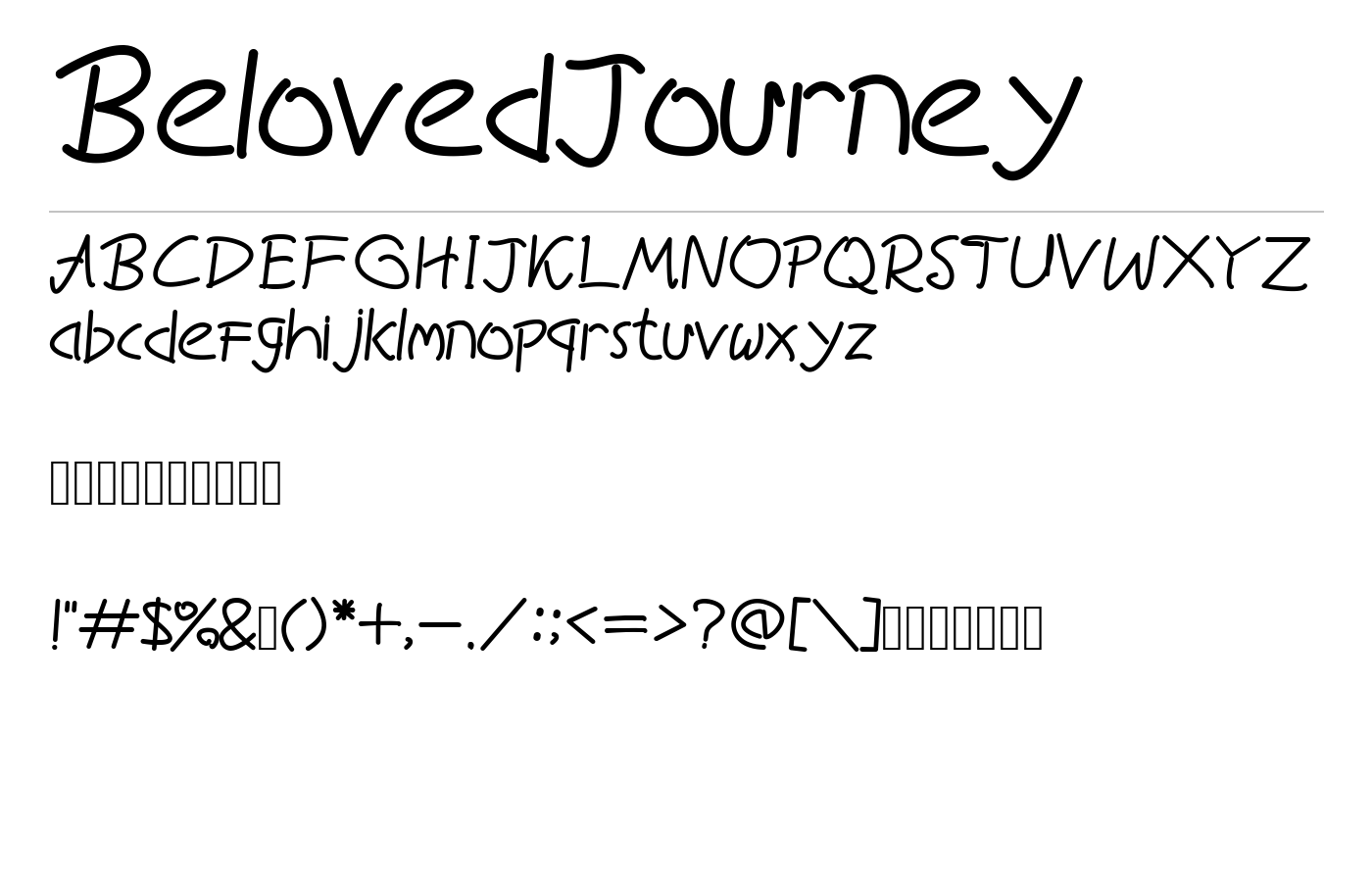 BelovedJourney Font preview