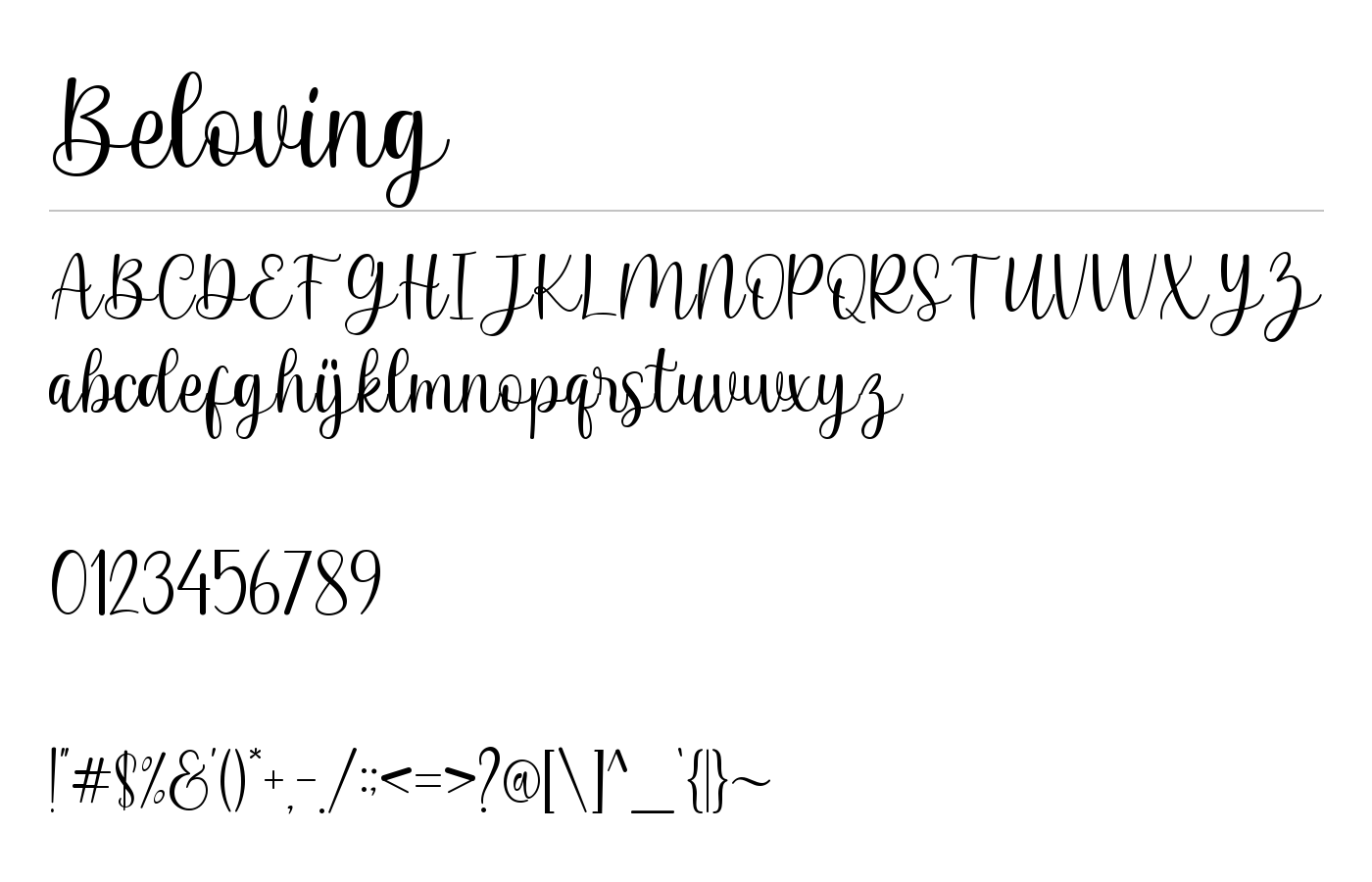 Beloving Font preview